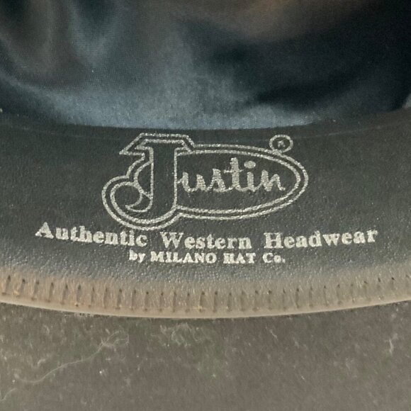 Justin Weston Black Fur Felt 6x Cowboy Hat By Milano Hat Co Size 7-1/8 Western - Picture 9 of 12